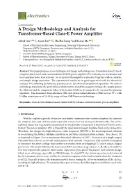 A Design Methodology and Analysis for Transformer-Based Class-E Power Ampliﬁer
