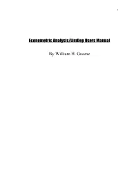 EA/LIMDEP Users Manual