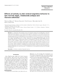 Effects of Salinity on Diel Vertical Migration Behavior in Two Red-Tide Algae, Chattonella Antiqua and Karenia Mikimotoi