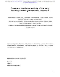 Generators and Connectivity of the Early Auditory Evoked Gamma Band Response