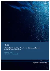 Iquod International Quality-Controlled Ocean Database 2Nd Annual Workshop Report