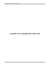 Linuxcnc V2.7.15-22-G3231675, 2021-01-22 I