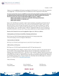October 23, 2019 Today We Received Additional Information Regarding The