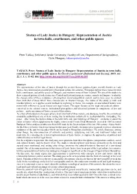 Representation of Justitia in Town Halls, Courthouses, and Other Public Spaces