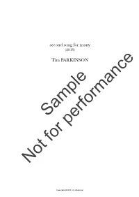 Second Song for Many (2019)