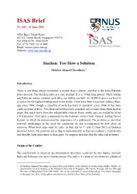 Siachen: Too Slow a Solution