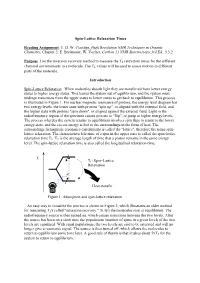 Spin-Lattice Relaxation Times Reading Assignment
