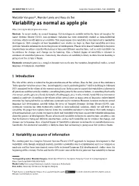 Variability As Normal As Apple Pie