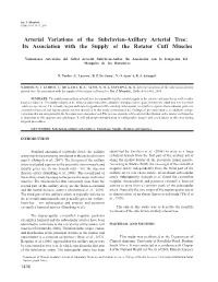Arterial Variations of the Subclavian-Axillary Arterial Tree: Its Association with the Supply of the Rotator Cuff Muscles