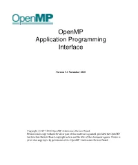 Openmp API 5.1 Specification