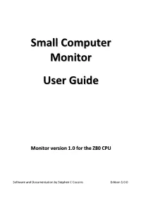 Small Computer Monitor User Guide
