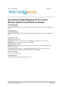 Standardized Digital Mapping of the Central Nervous System Connections in Humans