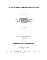 Structural Responses and Finite Element Modeling of Hakka Tulou Rammed Earth Structures