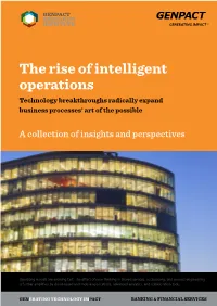 The Rise of Intelligent Operations Technology Breakthroughs Radically Expand Business Processes’ Art of the Possible