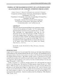 Timing of the Maximum Extent of Late Pleistocene Glaciation in N.W