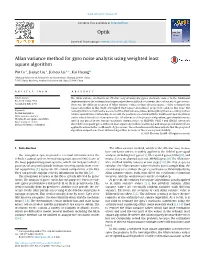 Allan Variance Method for Gyro Noise Analysis Using Weighted Least