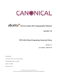 FIPS 140-2 Non-Proprietary Security Policy