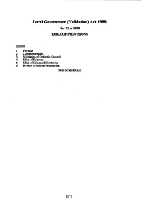 Local Government (Validation) Act 1988 No