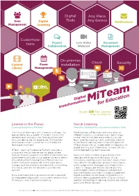 Miteamfor Education Transformation Scan QR for Demo