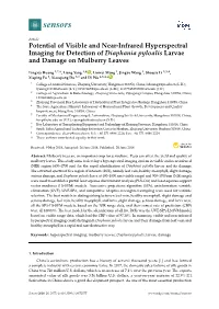 Potential of Visible and Near-Infrared Hyperspectral Imaging for Detection of Diaphania Pyloalis Larvae and Damage on Mulberry Leaves