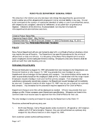 RENO POLICE DEPARTMENT GENERAL ORDER This Directive Is