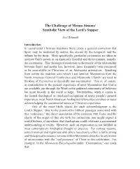 The Challenge of Menno Simons' Symbolic View of the Lord's Supper (The Conrad Grebel Review, Fall 2006)