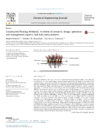 Constructed Floating Wetlands: a Review of Research, Design, Operation and Management Aspects, and Data Meta-Analysis ⇑ Natalia Pavlineri A,B, Nikolaos Th