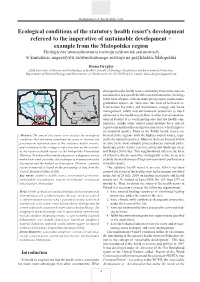 Ecological Conditions of the Statutory Health Resort's Development