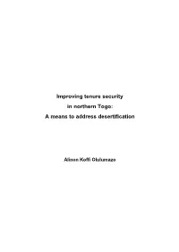 Improving Tenure Security in Northern Togo: a Means to Address Desertification