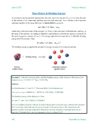 Mass Defect & Binding Energy