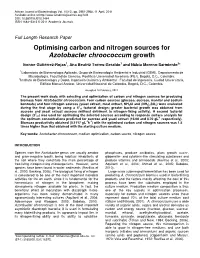Optimising Carbon and Nitrogen Sources for Azotobacter Chroococcum Growth