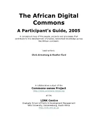 The African Digital Commons a Participant’S Guide, 2005