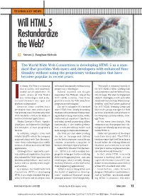 Will HTML 5 Restandardize the Web?