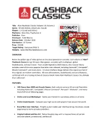 Atari Flashback Classics Game List