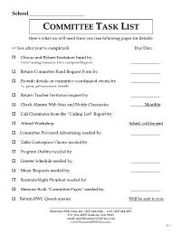 Committee Task List