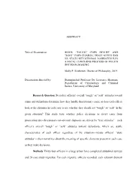 Cops Divert and “Soft” Cops Charge: Trait Attitudes Vs