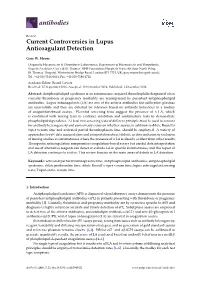 Current Controversies in Lupus Anticoagulant Detection