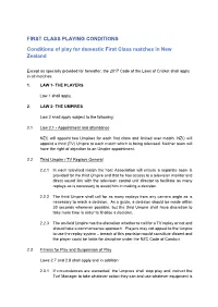 First Class Playing Conditions