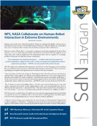 NPS, NASA Collaborate on Human-Robot Interaction in Extreme Environments by Kenneth A