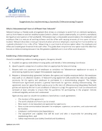 Suggestions for Implementing a Successful Telecommuting Program