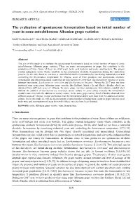 The Evaluation of Spontaneous Fermentation Based on Initial Number of Yeast in Some Autochthonous Albanian Grape Varieties