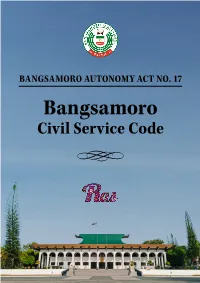 Bangsamoro Civil Service Code First Edition 2021 © 2021 Rasol Y