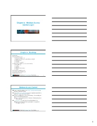 Chapter 6: Medium Access Control Layer