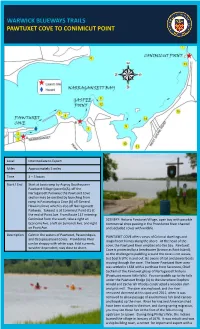 Warwick Blueways Trails Pawtuxet Cove to Conimicut Point