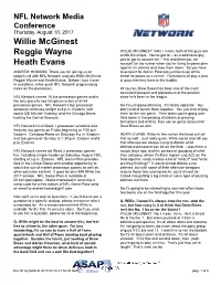 Willie Mcginest Reggie Wayne Heath Evans