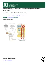 A Variant of ASIC2 Mediates Sodium Retention in Nephrotic Syndrome