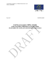 Draft Recommendation Principles for Media and Communication