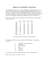 Index to Yorkshire Journal