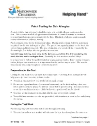 Patch Testing for Skin Allergies