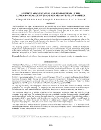 Sediment, Sedimentation, and Environments of the Lower Hackensack River and Newark Bay Estuary Complex